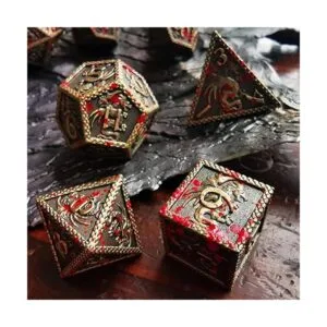 MJDICEOK Juego de dados DND de dragón manchado de sangre_3