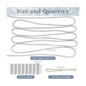 ZYNERY Cordones de cuerda de diamantes de imitación de 8.7_2