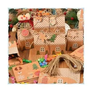 Paquete de 50 mini cajas de dulces y galletas de Navidad_5