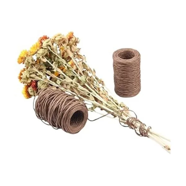 2 rollos de alambre floral calibre 22 328 pies cuerda_4