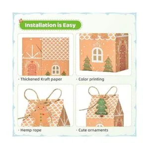 Paquete de 50 mini cajas de dulces y galletas de Navidad_4