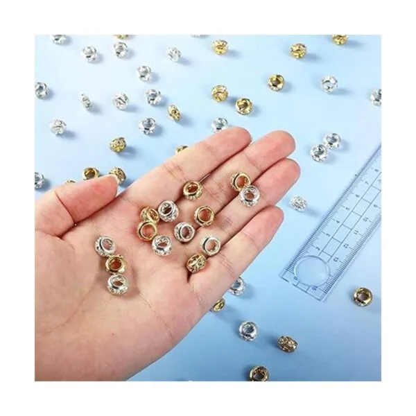 80 cuentas de diamantes de imitación de agujero grande de_3