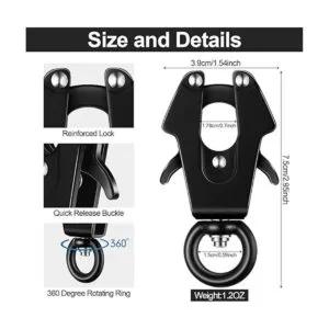 2 piezas de clip de rana negro para correa de perro clip_3