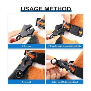 2 piezas de clip de rana negro para correa de perro clip_5