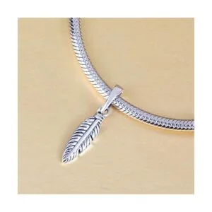 Colgantes de plumas de plata de ley 925 cuentas de plata_2