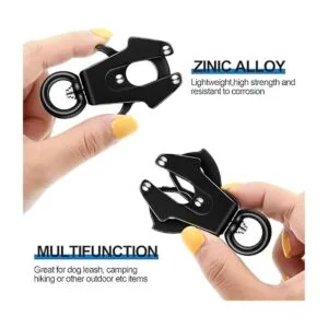 2 piezas de clip de rana negro para correa de perro clip_4
