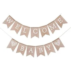 WAWOO Banner de bienvenida para bebé de arpillera_1