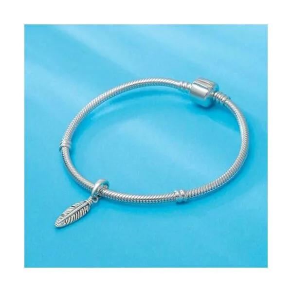 Colgantes de plumas de plata de ley 925 cuentas de plata_3