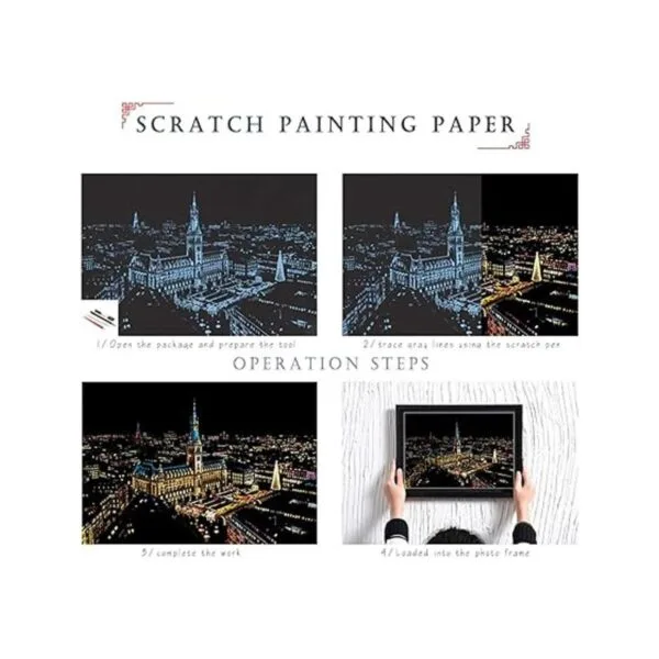 Papel artístico de pintura de arco iris para rascar arte_2