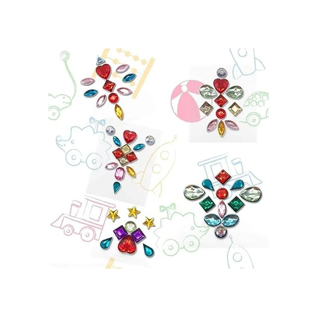 Piedras de imitación autoadhesivas para niños calcomanías_5