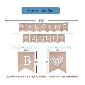 WAWOO Banner de bienvenida para bebé de arpillera_5