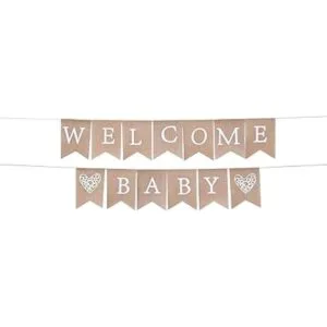 WAWOO Banner de bienvenida para bebé de arpillera_6