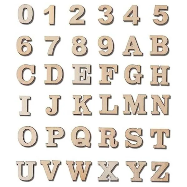 Cregugua 296 letras del alfabeto de madera sin terminar de_1