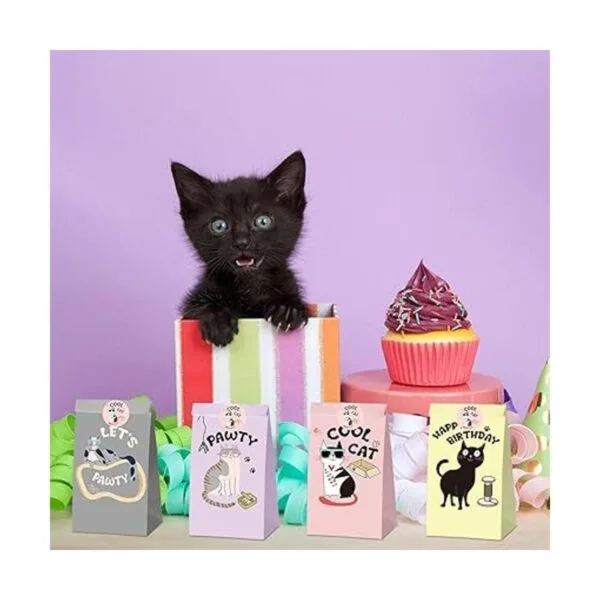 24 bolsas de regalo de fiesta de gatos bolsas de_5