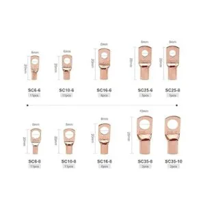 150 lengetas de alambre de cobre AWG 2 4 6 8 10 12 con_2