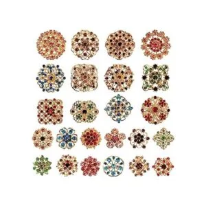 Hiceeden 24 broches dorados broches brillantes de_1