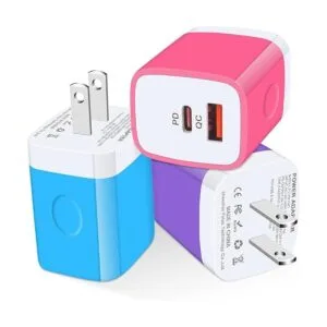 Cargador de pared USB C 2 puertos de 20 W USB A y USB C_1