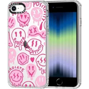 MOSNOVO Funda transparente con diseño de sonrisas de goteo_1