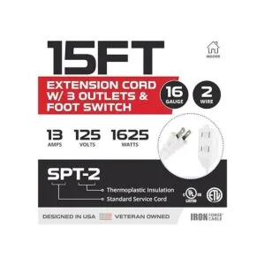 Cable de extensión de 15 pies con interruptor de pie y 3_2
