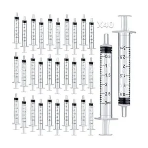 40 Pcs 3 ml3 cc Plastic Syringes No Needle Individually_1