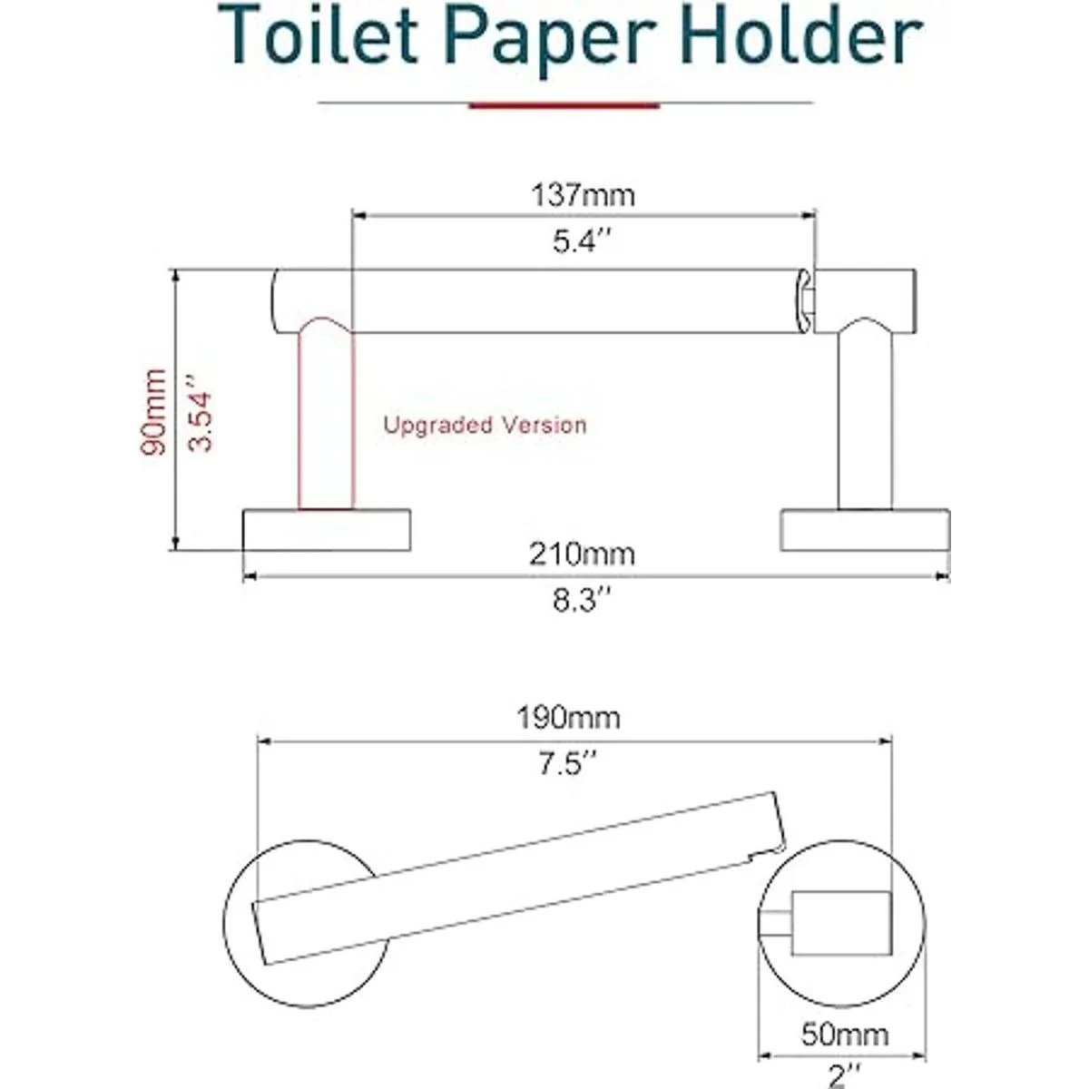 POKIM Soporte de papel higiénico negro Mango de tejido_5