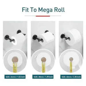 POKIM Soporte de papel higiénico negro Mango de tejido_3