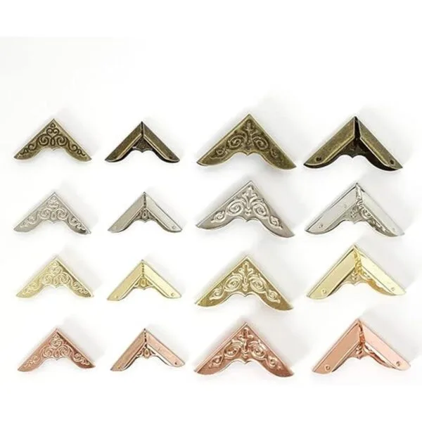 160 protectores de esquinas de metal vintage para libros_4