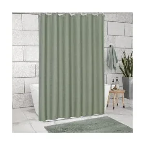 MitoVilla Juego de cortinas de ducha de gofre verde_7
