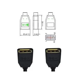 Kework Cable de extensión DisplayPort 8K de 12 pulgadas_2