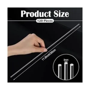 Vicenpal 120 varillas de acrílico transparente de 12_3