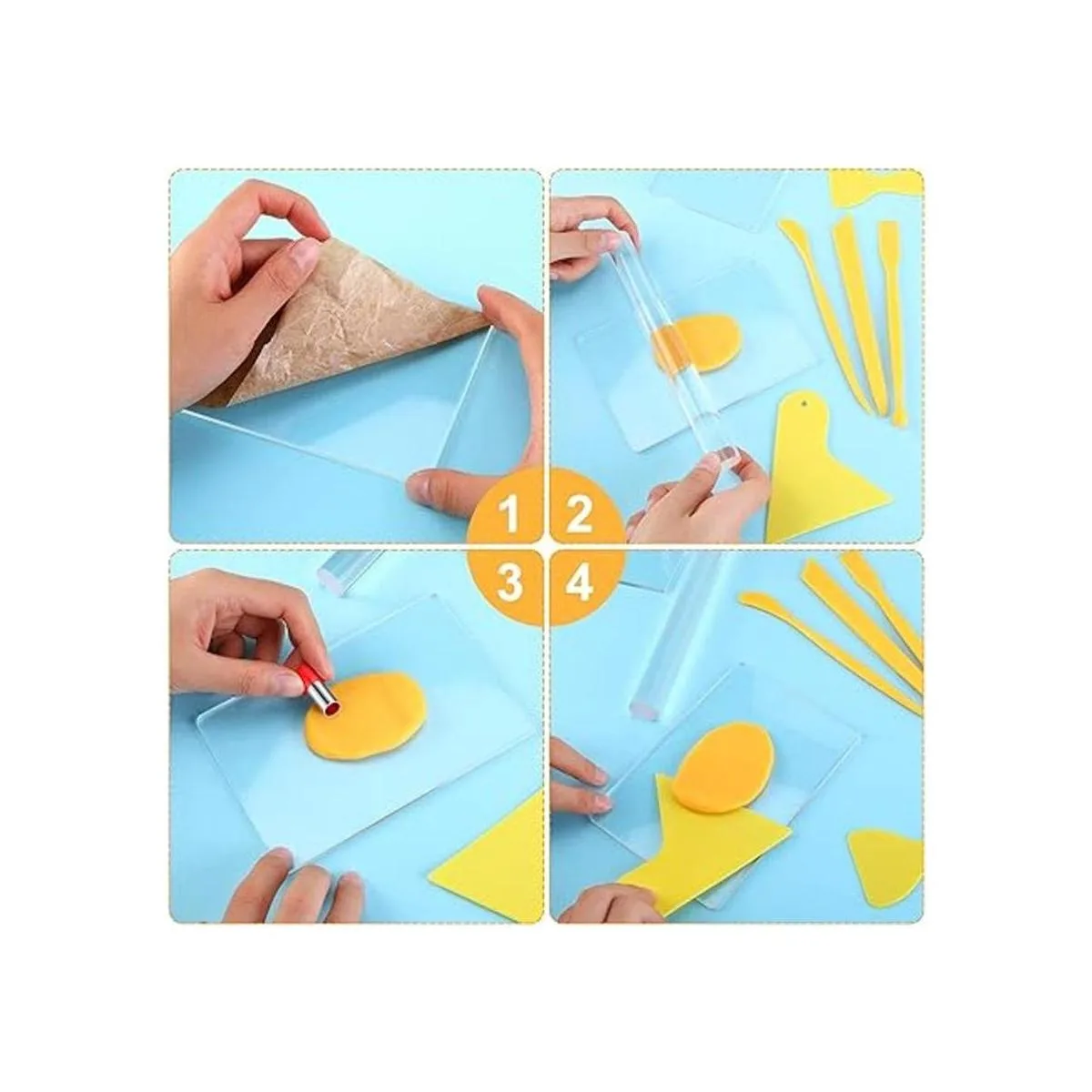 Juego de 57 herramientas de arcilla para bricolaje_5