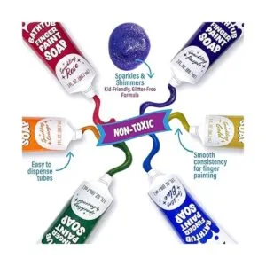 Tub Works Jabón de pintura para dedos de bañera colores_3