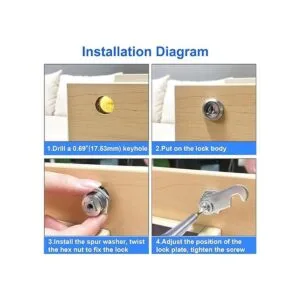 Paquete de 3 cerraduras de gabinete con llaves cerradura_6