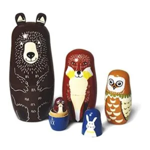Muñecas de anidación rusas con diseño de oso de animal_1