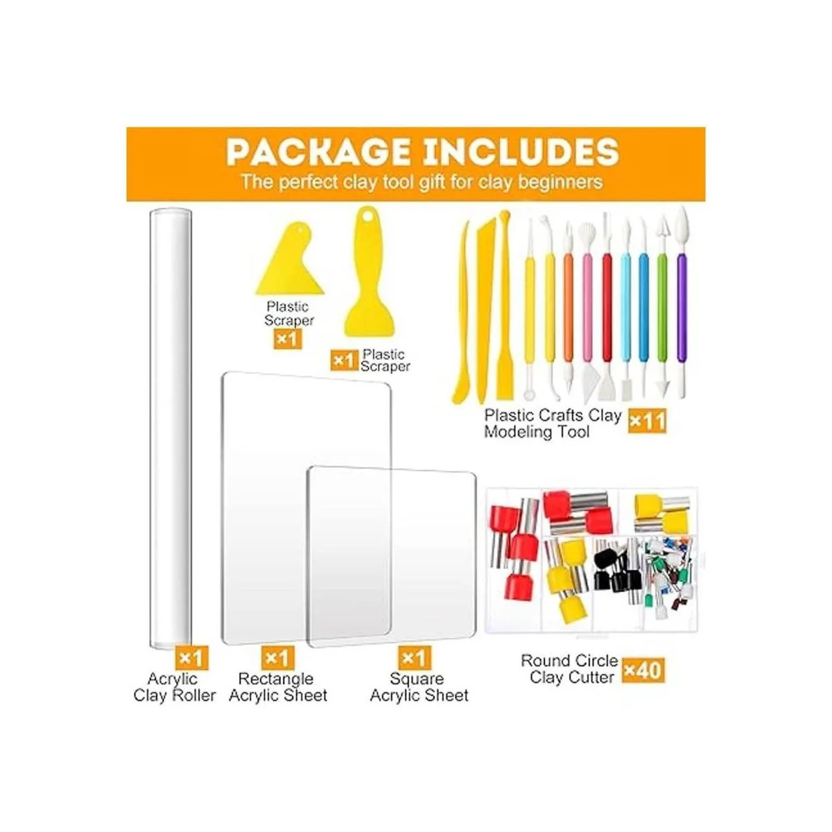 Juego de 57 herramientas de arcilla para bricolaje_2