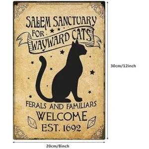 Yepzoer Letrero de lata de metal santuario de Salem para_2