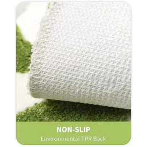 UNIBATH Alfombras de baño verdes con bonitas hojas para_6