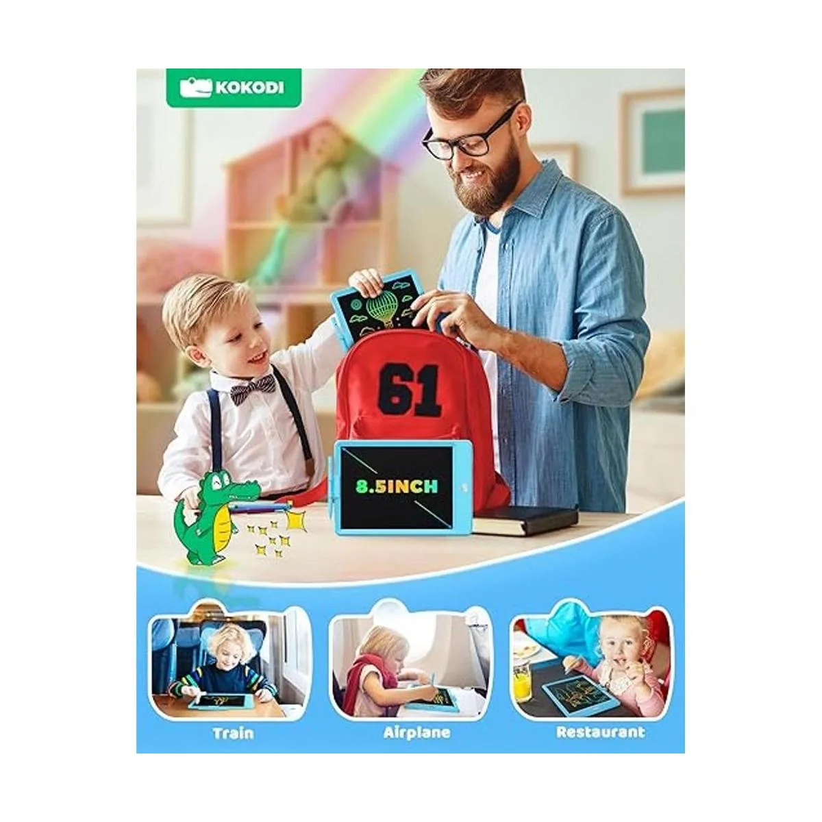 KOKODI Tableta de escritura LCD de 8.5 pulgadas colorida_6