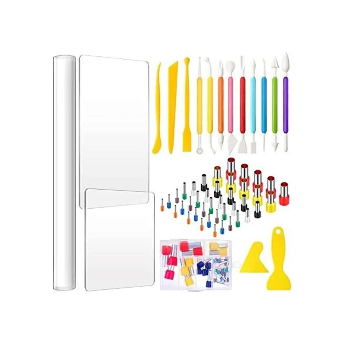 Juego de 57 herramientas de arcilla para bricolaje_1