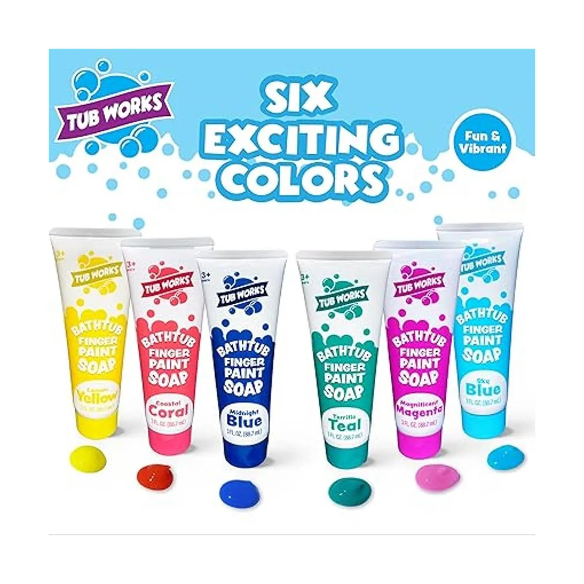 Tub Works Jabón de pintura para dedos para bañera colores_2