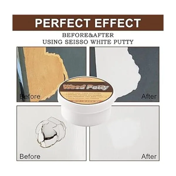 SEISSO Wood Putty WaterBased Wood Filler White Wood_3