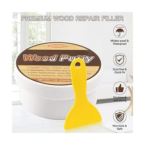 SEISSO Wood Putty WaterBased Wood Filler White Wood_6