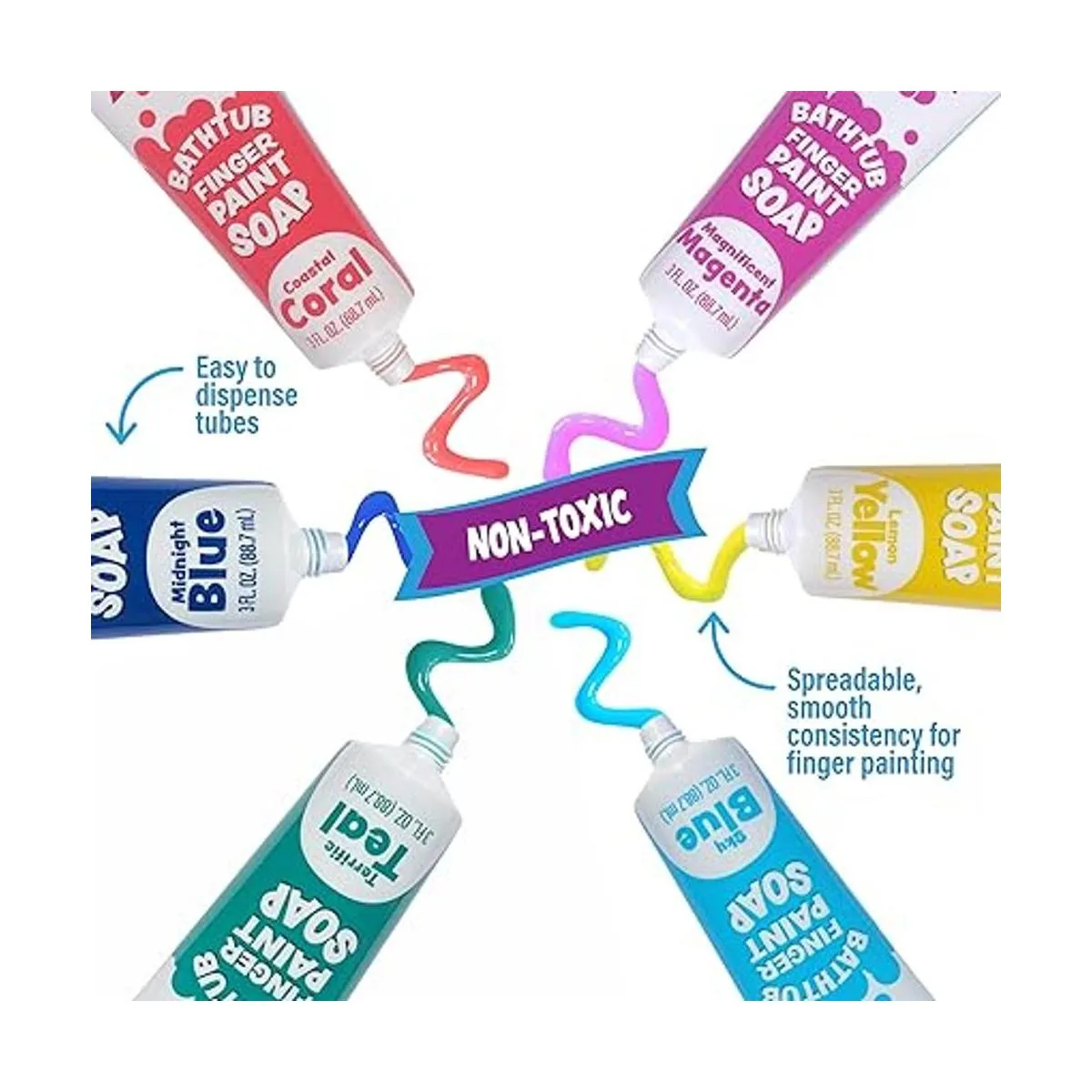 Tub Works Jabón de pintura para dedos para bañera colores_5