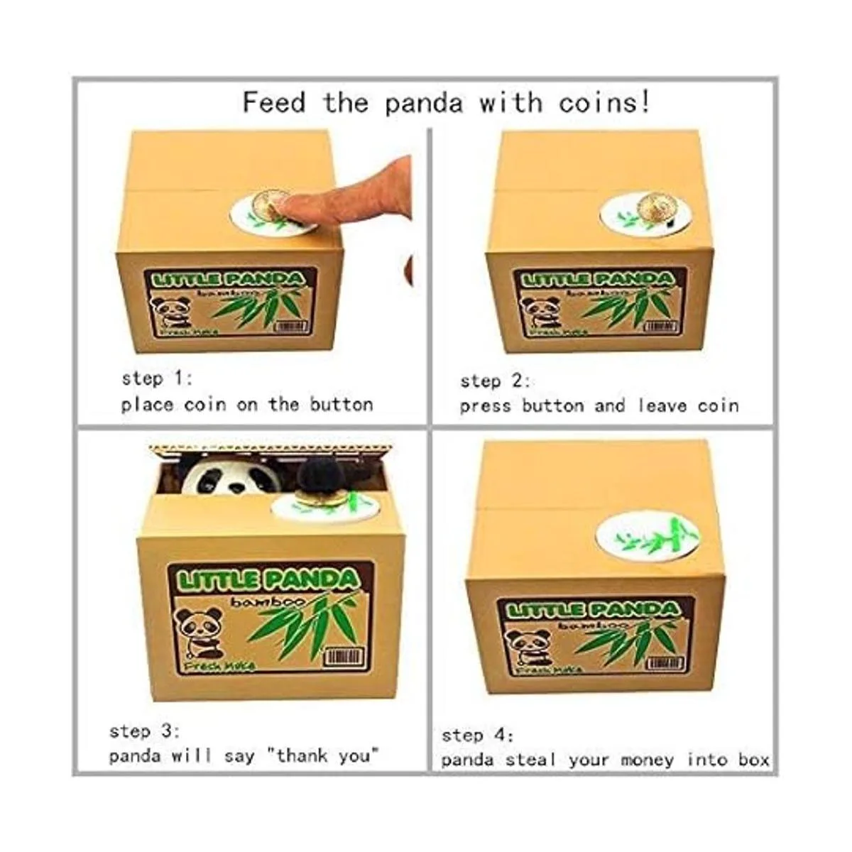 Diniiko Mischief Caja de ahorro adorable y linda panda_5