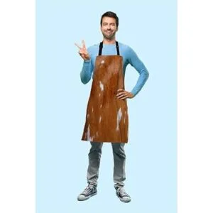 Beabes Delantal de piel de vaca ajustable correa para el_3