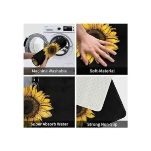 Alfombra de baño de girasol accesorios de decoración de_4