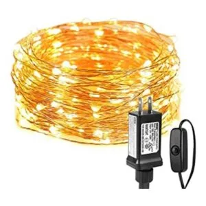 LE cadena de luces con alambre de cobre y luz cálida_1