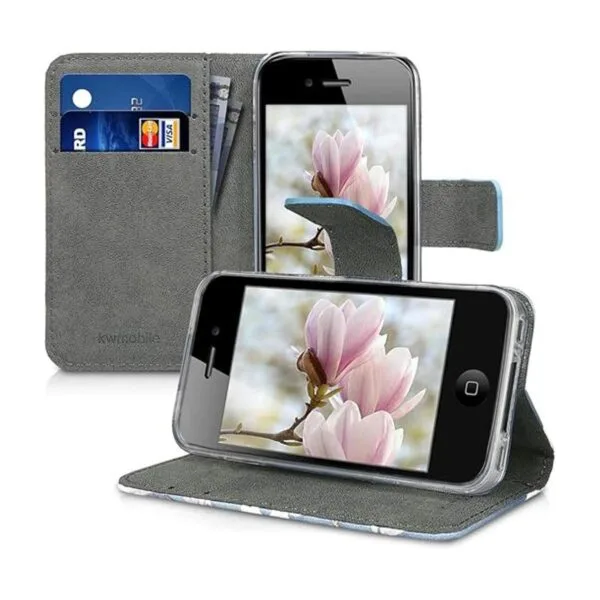 kwmobile Funda con tapa para iPhone 4 y 4S diseño de_4