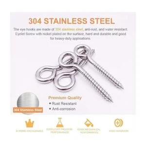 Paquete de 12 ganchos de metal M6 ganchos de tornillo de_6