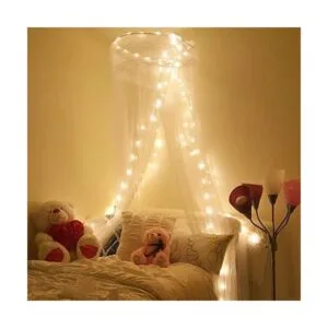 LE cadena de luces con alambre de cobre y luz cálida_4